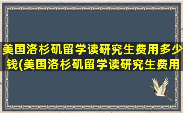 美国洛杉矶留学读研究生费用多少钱(美国洛杉矶留学读研究生费用高吗)