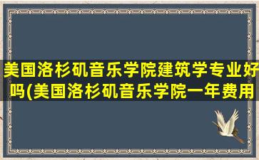 美国洛杉矶音乐学院建筑学专业好吗(美国洛杉矶音乐学院一年费用)