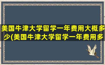 美国牛津大学留学一年费用大概多少(美国牛津大学留学一年费用多少钱)