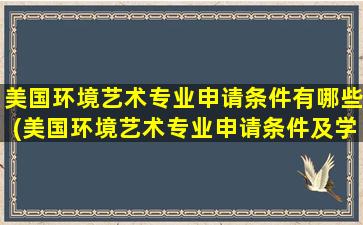 美国环境艺术专业申请条件有哪些(美国环境艺术专业申请条件及学费)