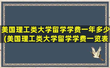 美国理工类大学留学学费一年多少(美国理工类大学留学学费一览表)