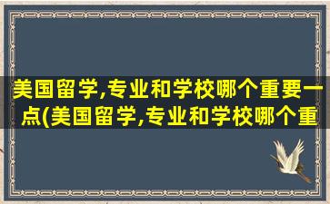 美国留学,专业和学校哪个重要一点(美国留学,专业和学校哪个重要)