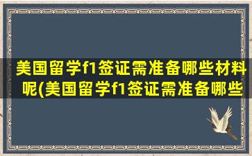 美国留学f1签证需准备哪些材料呢(美国留学f1签证需准备哪些材料和证件)