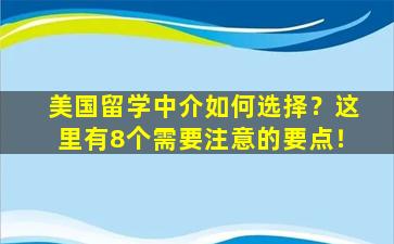 美国留学中介如何选择？这里有8个需要注意的要点！