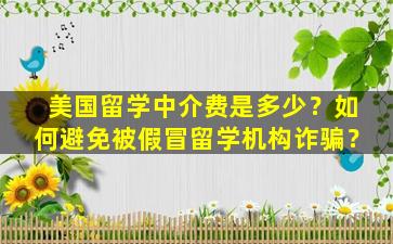 美国留学中介费是多少？如何避免被假冒留学机构诈骗？