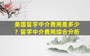 美国留学中介费用是多少？留学中介费用综合分析