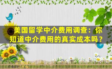 美国留学中介费用调查：你知道中介费用的真实成本吗？