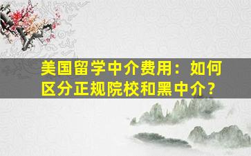 美国留学中介费用：如何区分正规院校和黑中介？