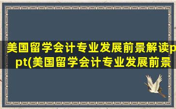 美国留学会计专业发展前景解读ppt(美国留学会计专业发展前景解读图片)