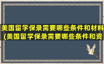 美国留学保录需要哪些条件和材料(美国留学保录需要哪些条件和资料)