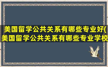 美国留学公共关系有哪些专业好(美国留学公共关系有哪些专业学校)