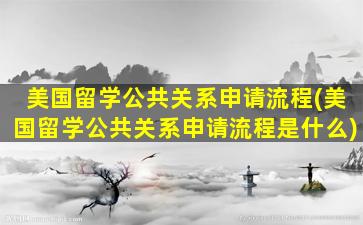 美国留学公共关系申请流程(美国留学公共关系申请流程是什么)