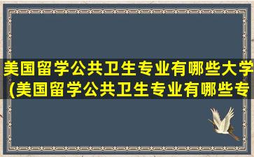 美国留学公共卫生专业有哪些大学(美国留学公共卫生专业有哪些专业)