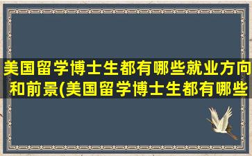 美国留学博士生都有哪些就业方向和前景(美国留学博士生都有哪些就业方向和前途)