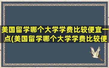 美国留学哪个大学学费比较便宜一点(美国留学哪个大学学费比较便宜)