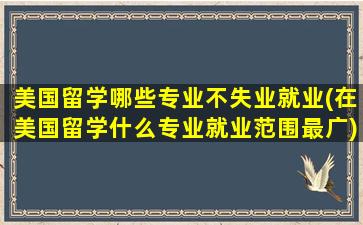 美国留学哪些专业不失业就业(在美国留学什么专业就业范围最广)