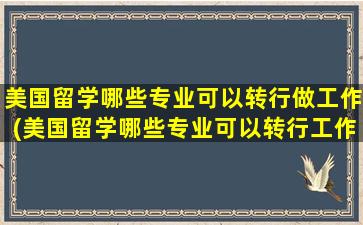 美国留学哪些专业可以转行做工作(美国留学哪些专业可以转行工作)