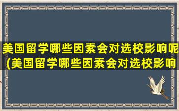 美国留学哪些因素会对选校影响呢(美国留学哪些因素会对选校影响最大)