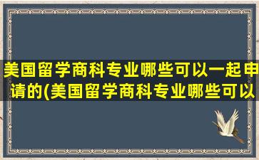 美国留学商科专业哪些可以一起申请的(美国留学商科专业哪些可以一起申请硕士)