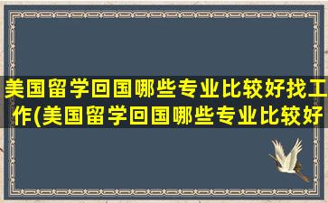 美国留学回国哪些专业比较好找工作(美国留学回国哪些专业比较好申请)