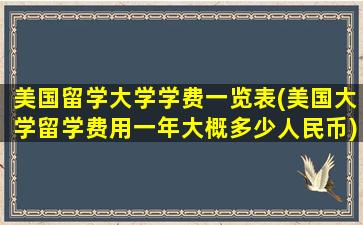 美国留学大学学费一览表(美国大学留学费用一年大概多少人民币)