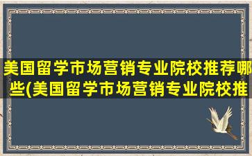 美国留学市场营销专业院校推荐哪些(美国留学市场营销专业院校推荐有哪些)