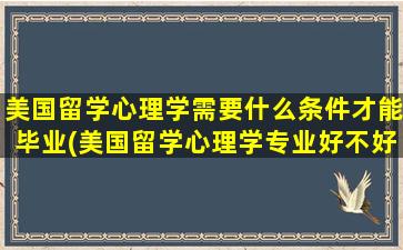 美国留学心理学需要什么条件才能毕业(美国留学心理学专业好不好)