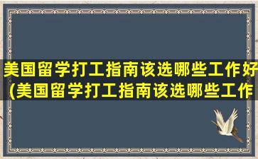 美国留学打工指南该选哪些工作好(美国留学打工指南该选哪些工作单位)