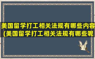 美国留学打工相关法规有哪些内容(美国留学打工相关法规有哪些呢)