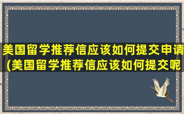 美国留学推荐信应该如何提交申请(美国留学推荐信应该如何提交呢)