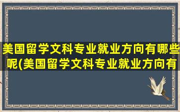 美国留学文科专业就业方向有哪些呢(美国留学文科专业就业方向有哪些岗位)