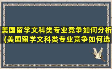 美国留学文科类专业竞争如何分析(美国留学文科类专业竞争如何选择)