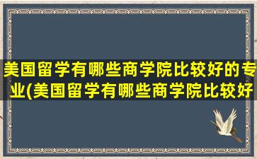 美国留学有哪些商学院比较好的专业(美国留学有哪些商学院比较好的学校)