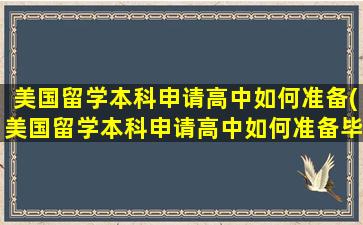 美国留学本科申请高中如何准备(美国留学本科申请高中如何准备毕业)