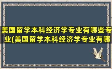 美国留学本科经济学专业有哪些专业(美国留学本科经济学专业有哪些专业)