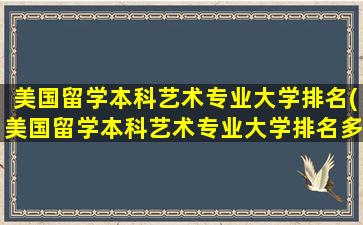 美国留学本科艺术专业大学排名(美国留学本科艺术专业大学排名多少)