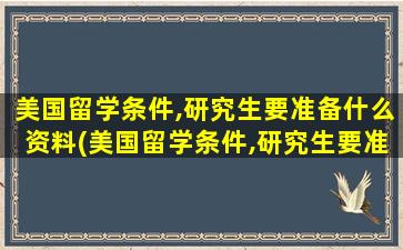 美国留学条件,研究生要准备什么资料(美国留学条件,研究生要准备什么东西)