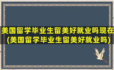 美国留学毕业生留美好就业吗现在(美国留学毕业生留美好就业吗)