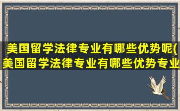 美国留学法律专业有哪些优势呢(美国留学法律专业有哪些优势专业)