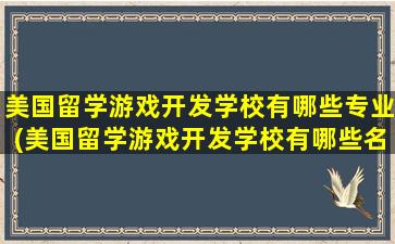 美国留学游戏开发学校有哪些专业(美国留学游戏开发学校有哪些名字)