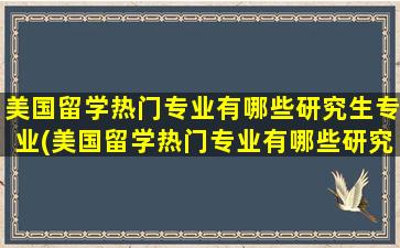 美国留学热门专业有哪些研究生专业(美国留学热门专业有哪些研究生好)