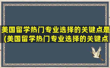 美国留学热门专业选择的关键点是(美国留学热门专业选择的关键点有哪些)