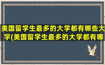 美国留学生最多的大学都有哪些大学(美国留学生最多的大学都有哪些专业)