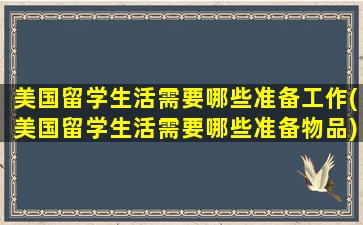 美国留学生活需要哪些准备工作(美国留学生活需要哪些准备物品)