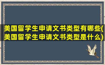 美国留学生申请文书类型有哪些(美国留学生申请文书类型是什么)