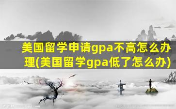 美国留学申请gpa不高怎么办理(美国留学gpa低了怎么办)