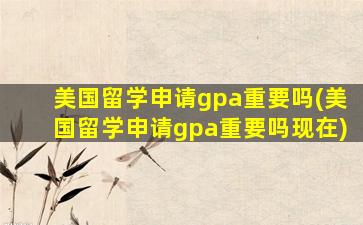 美国留学申请gpa重要吗(美国留学申请gpa重要吗现在)