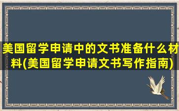 美国留学申请中的文书准备什么材料(美国留学申请文书写作指南)