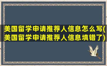 美国留学申请推荐人信息怎么写(美国留学申请推荐人信息填错了)