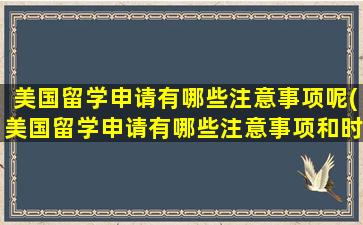 美国留学申请有哪些注意事项呢(美国留学申请有哪些注意事项和时间)